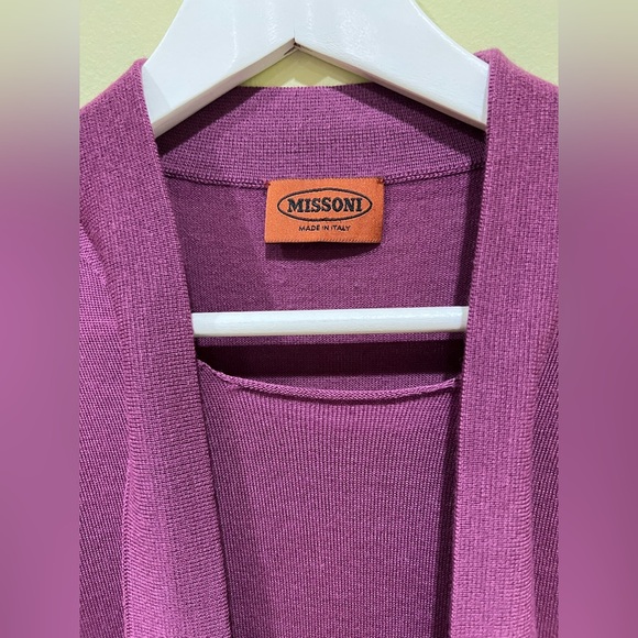 -SOLD- Missoni Purple Knit Tie-Neck Cardigan - Picture 6 of 6
